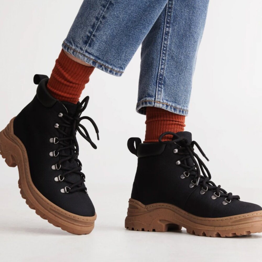 Stylish Black Lace-Up Boots for Women